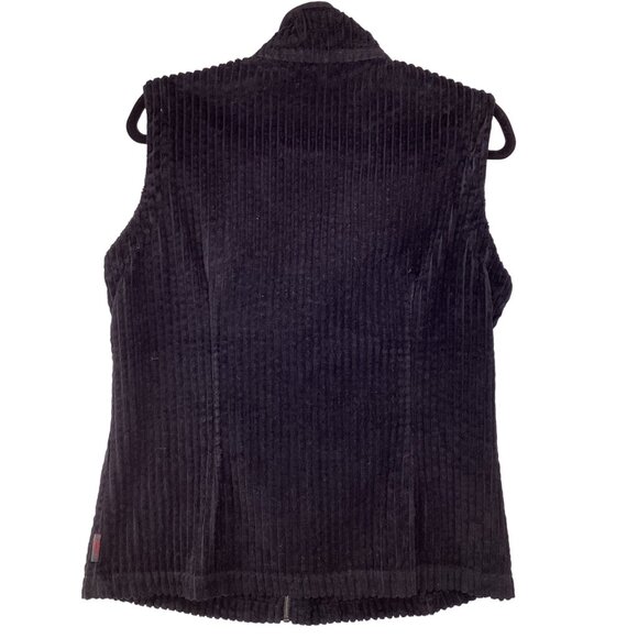 Woolrich Womens Vest Size‎ Medium Black Corduroy Zip-Up Vest Pockets Full Zip - Picture 4 of 8